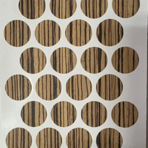 Заглушка самоклеящаяся д.18 мм 24шт. зебрано светлый