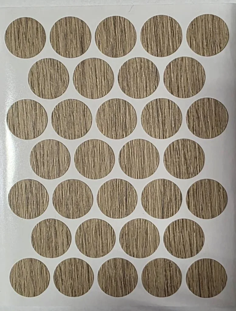 Заглушка самоклеящаяся д.18 мм 32шт. дуб галифакс