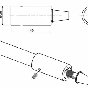 Заглушки к светодиодной веревке, d25, тип 1 (1 компл = 2шт.), белый, AKS