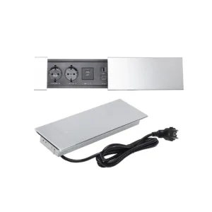 Выдвижной удлинитель Hollander, 2 розетки, 2xUSB A, HDMI, LAN, алюминий, AKS