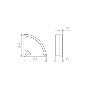 Заглушка для профиля AQ FORM углового 16х16 черная