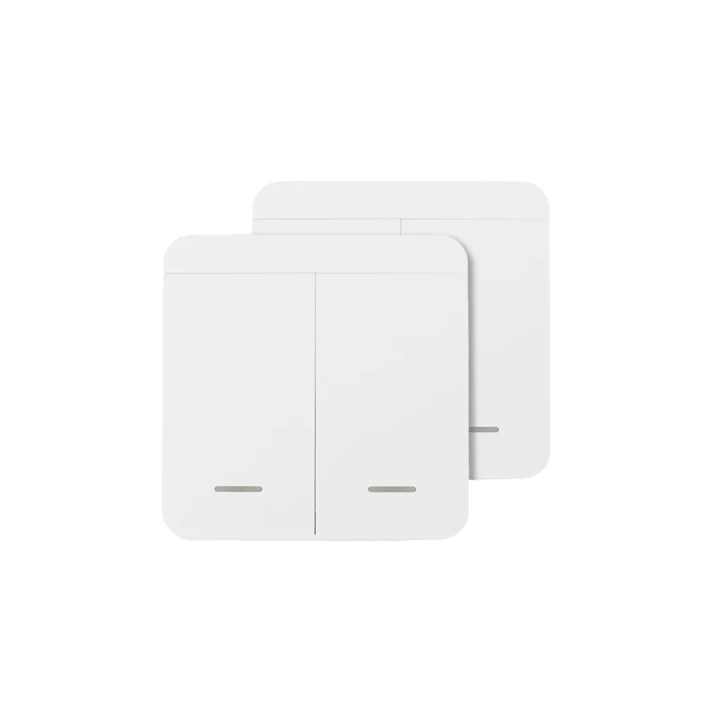 Выключатель беспроводной, с реле, проходной, 2 клавиши, белый, AKS