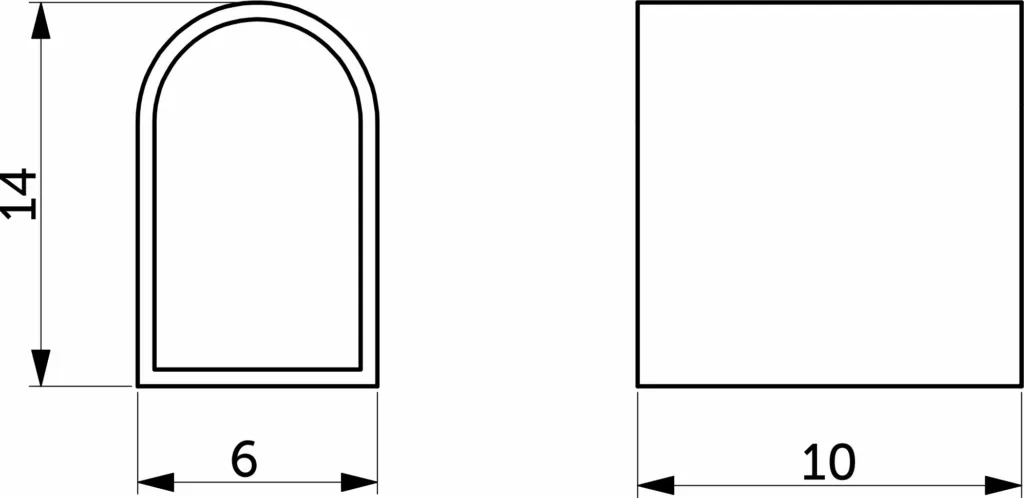 Заглушка для гибкого неона 6*12мм, торцевая, AKS