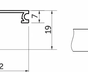 Профиль алюминиевый врезной/торцевой CAPELLA-3218W, с экраном, цвет белый, 2м (для 18 ДСП), AKS