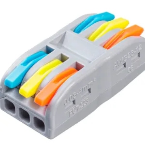 Соединитель электрический, клеммный, PCT-223, на три линии, проходной, быстрозажимной, GS