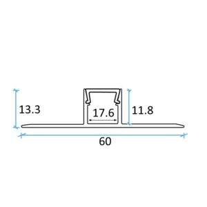 Профиль алюминиевый накладной в гипсокартон RIGEL-2013D, с экраном, цвет алюминий, 2м, AKS (в комплекте 4 заглушки)