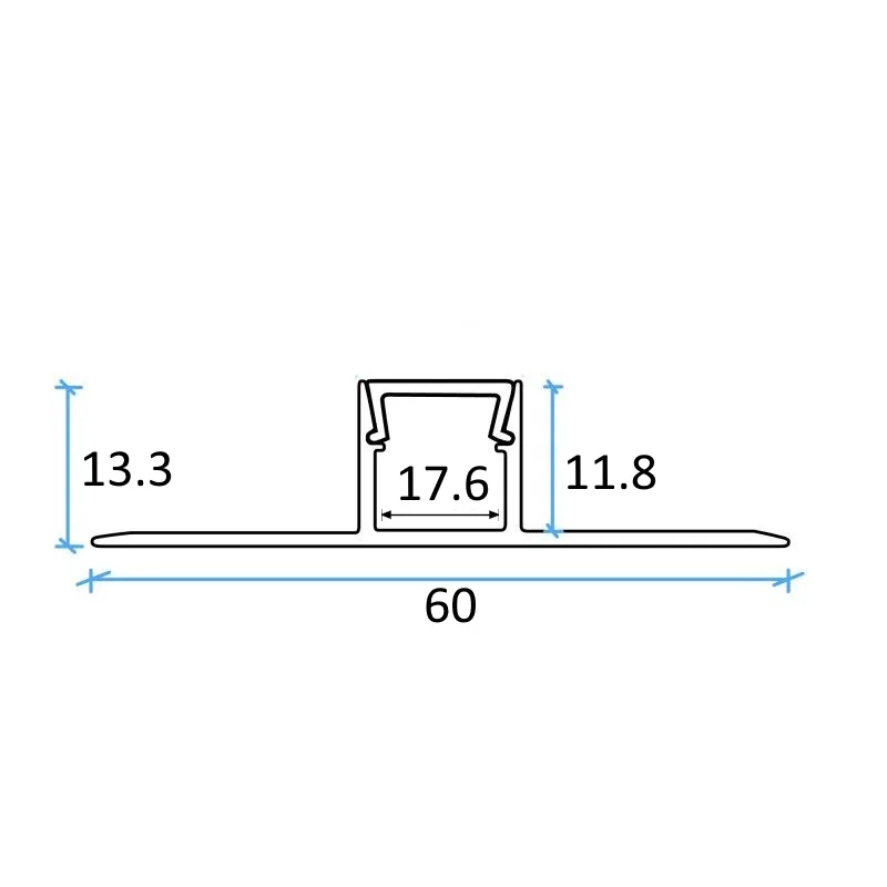 Профиль алюминиевый накладной в гипсокартон RIGEL-2013D, с экраном, цвет алюминий, 2м, AKS (в комплекте 4 заглушки)