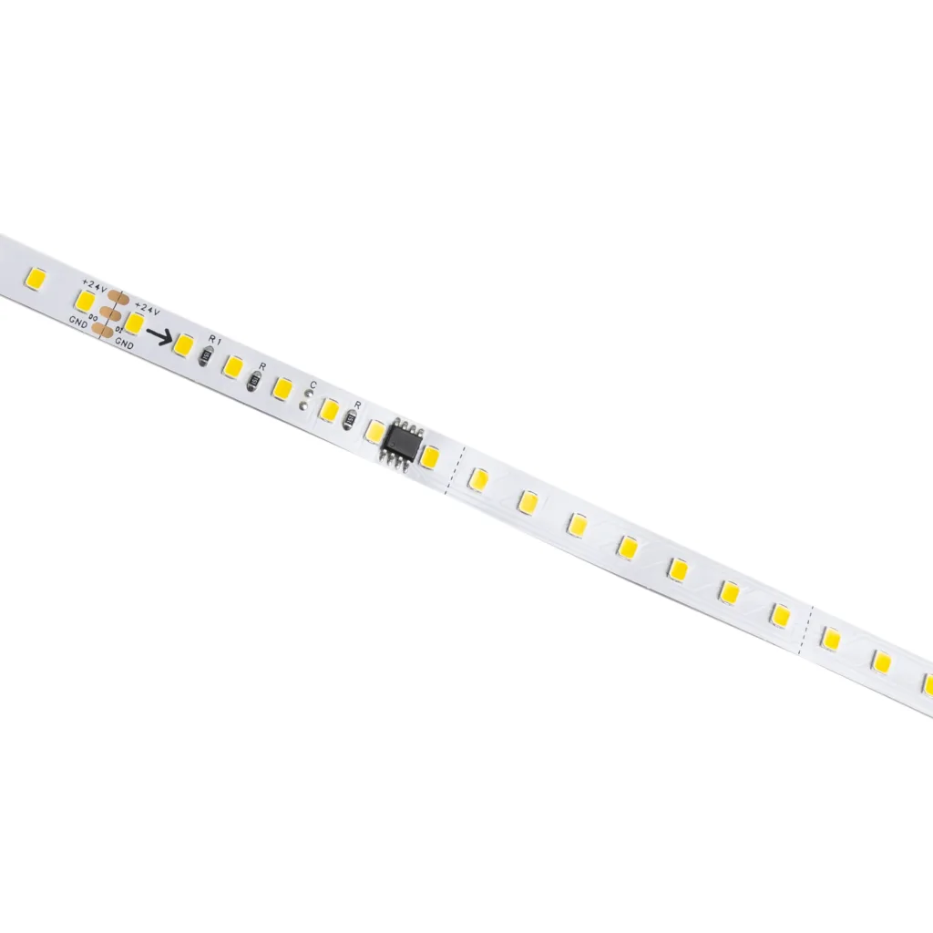 Лента светодиодная SPI ("Бегущий огонь") - 12W/m, 24V, 8мм, 2835, 126 д/м, IP20, нейтральный белый (4000K) - 10м, AKS