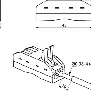 Соединитель электрический, клеммный, PCT-222, на две линии проходной, быстрозажимной, GS