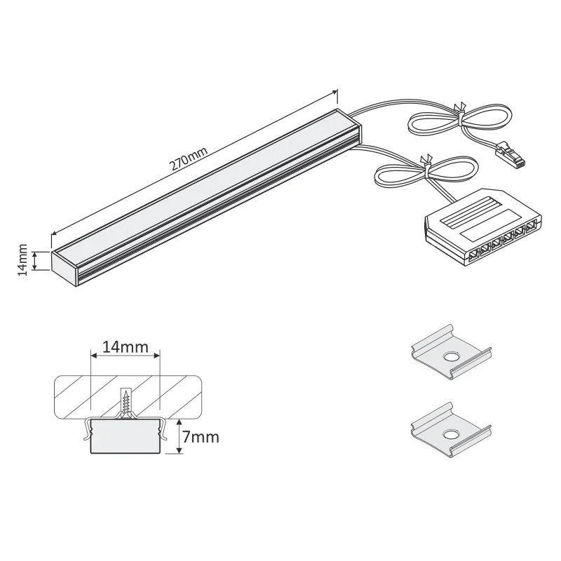 Светильник светодиодный Polarus Micro Master, накладной, 12VDC, 3,4W, L-270mm, холодный белый 6000К, HLT