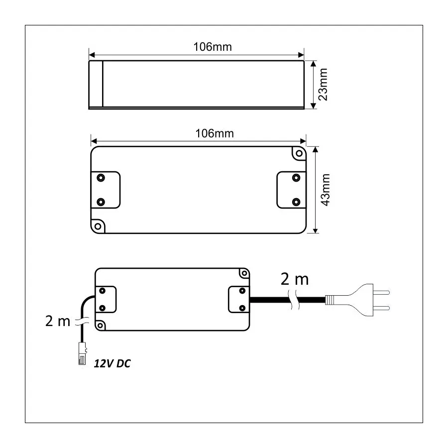Блок питания ZSI 16W/12V, с вилкой и мини коннектером, HLT