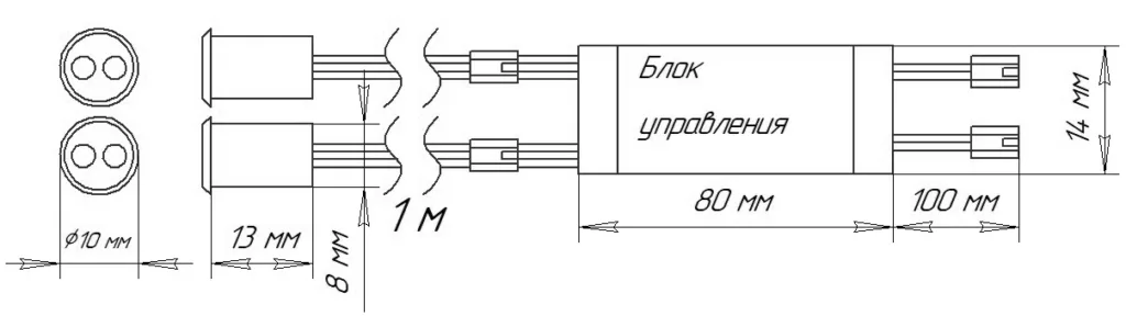 Выключатель бесконтактный на преграду, накладной/врезной, 12/24V, 60W/100W, D14мм, черный, AKS