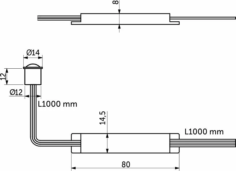 Выключатель бесконтактный на движение (PIR), врезной/накладной, 12/24V, 60W/100W, белый, AKS