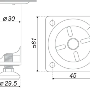 Мебельная опора N305CP.2