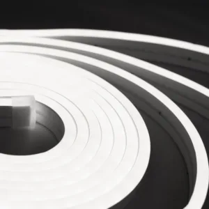 Гибкий неон - 9,6W/m, 12V, 6*12мм, 120 д/м, IP65, холодный белый (6000K) - 20м, AKS