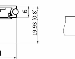 Профиль алюминиевый накладной/торцевой CAPELLA-3018A, с экраном, цвет алюминий, 2м (для 18 ДСП), AKS