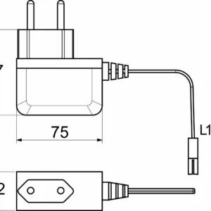 Блок питания Wall 2.4W/12V розеточный с миниконнектором, AKS