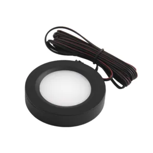 Светильник светодиодный STAR, врезной/накладной, 2W, 12V круглый, черный, 4000К, AKS