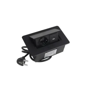 Выдвижной удлинитель Nova 4, 1 розетка, USB A + USB C, черный, AKS