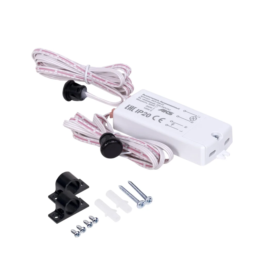 Выключатель бесконтактный на преграду, двойной, врезной/накладной, 230V, 500W, AKS