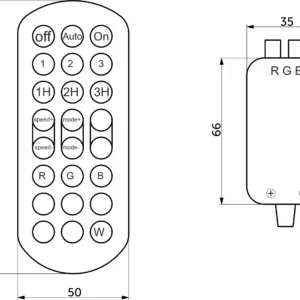 Контроллер для светодиодной ленты RGB, с пультом, музыкальный,12/24V, 72W/144W, AKS