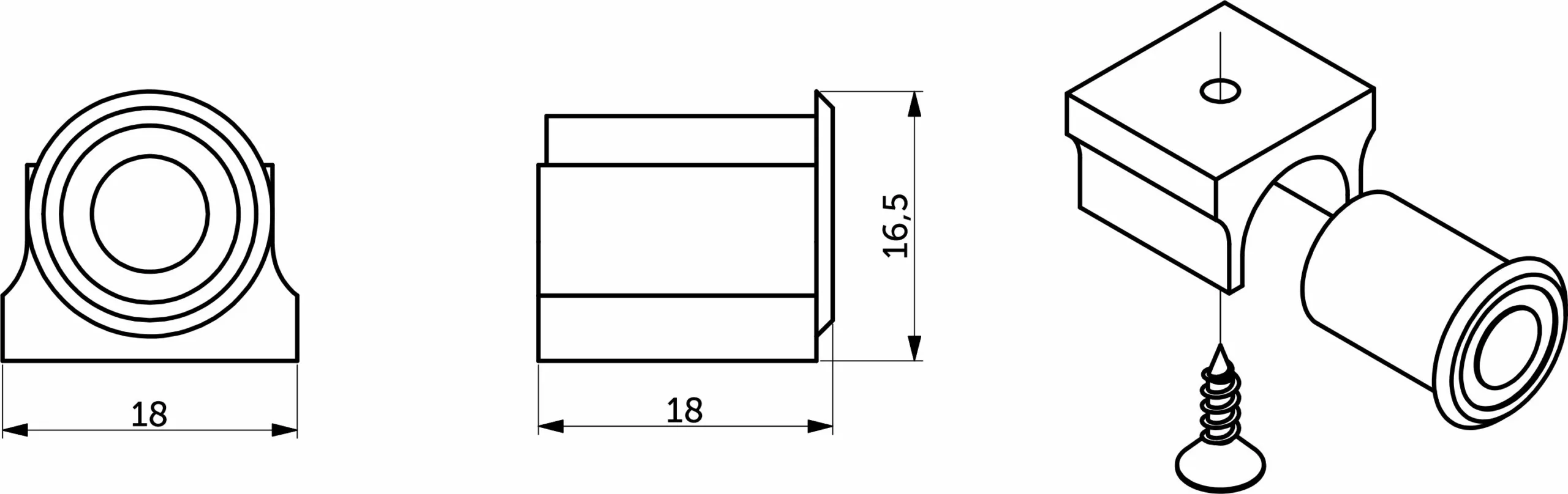 Выключатель сенсорный, с диммированием, врезной/накладной, 12V/24V, 60W/120W, для блоков питания Splitter, черный, AKS
