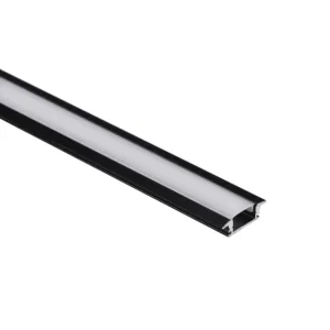 Профиль алюминиевый врезной LIRA-1707 с экраном, цвет черный, 2м, AKS