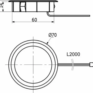 Бесконтактная зарядка для телефонов встраиваемая в мебель, D70x16мм, IP44, без блока питания, черный, GLS