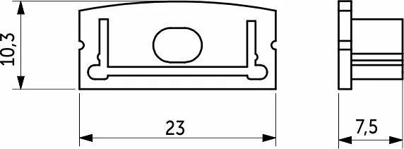 Заглушка к алюминиевому профилю SIRIUS-2310M, серый, AKS