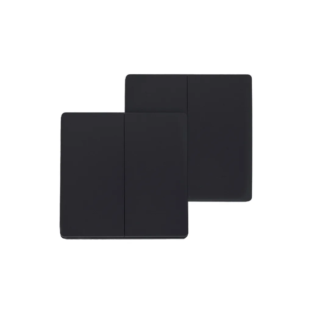 Выключатель кинетический, с реле, проходной, 2 клавиши, черный, AKS