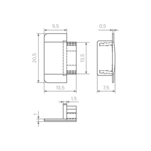 Заглушка для профиля AQ FORM врезного 15/21х7 чёрная