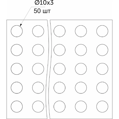 Отбойник силиконовый 10*3 мм (лист=50 шт.) белый