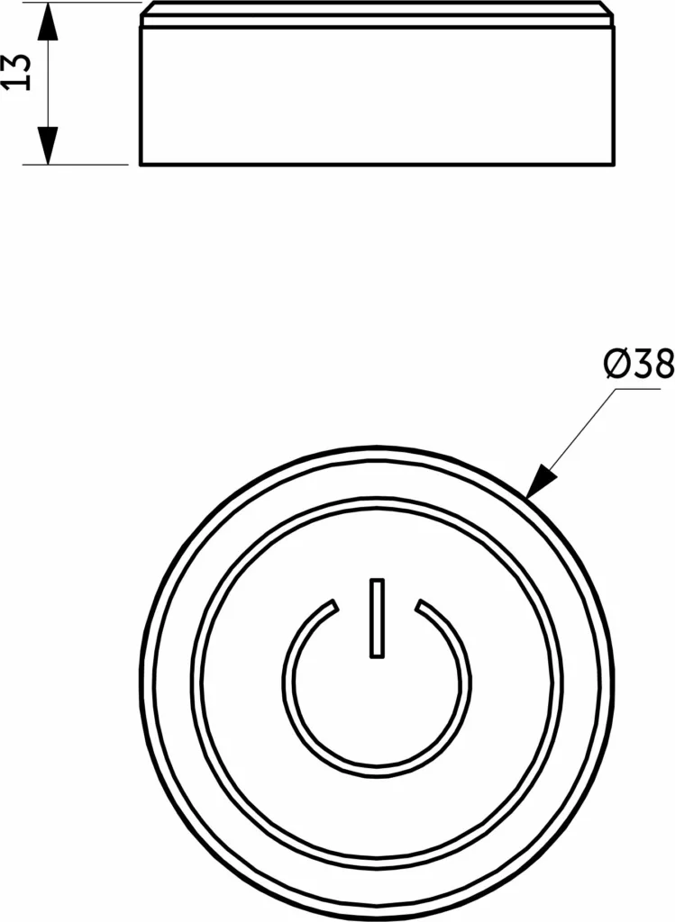 Выключатель беспроводной, сенсорный, для контроллера CRS-WR9810A, кнопка, белый, AKS