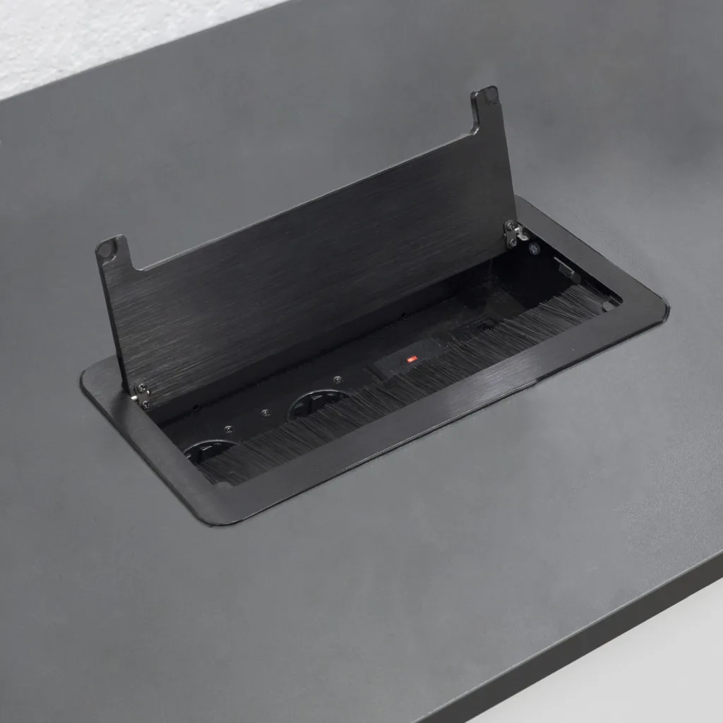 Выдвижной удлинитель Atlas USB, 2 розетки, 2xUSB A, HDMI, LAN, черный, AKS