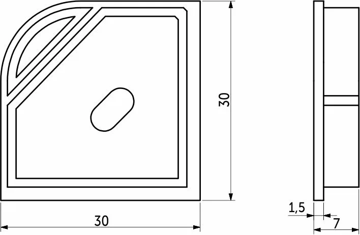 Заглушка к алюминиевому профилю ORION-GREAT 3030Q, форма квадрат, AKS