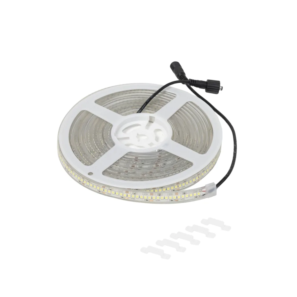 Лента светодиодная термостойкая, подводная - 14,4W/m, 24V, 13мм, 2835, 240 д/м, IP68, холодный белый (6000К), 5м, AKS