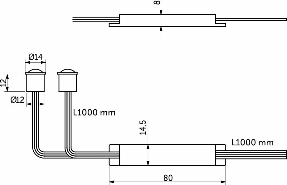 Выключатель бесконтактный на движение (PIR), двойной, врезной/накладной, 12/24V, 60W/100W, белый, AKS
