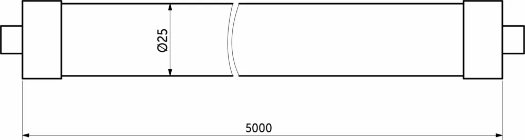 Светодиодная веревка 15W/m, 24V, 25мм, IP65, теплый белый (3000K) - 5м, AKS