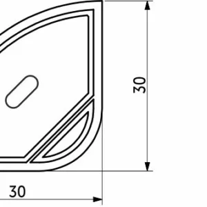 Заглушка к алюминиевому профилю ORION-GREAT 3030C, форма четверть круга, AKS