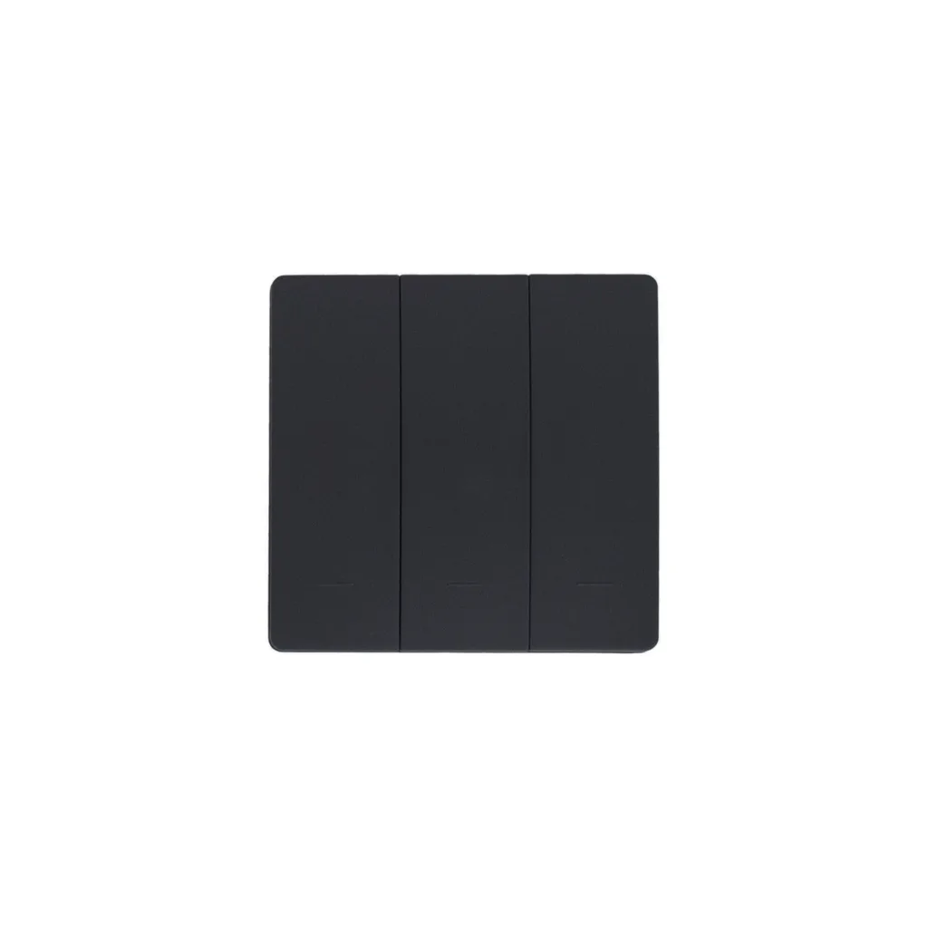 Выключатель кинетический, с реле, 3 клавиши, черный, AKS