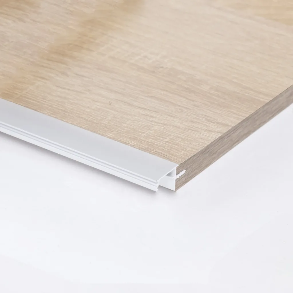 Профиль алюминиевый врезной/торцевой CAPELLA-3216W, с экраном, цвет белый, 2м (для 16 ДСП), AKS