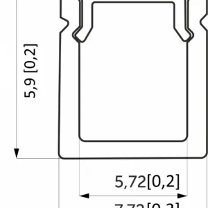 Профиль алюминиевый накладной NAVI-0806B с экраном, узкий, цвет алюминий, 2м, AKS