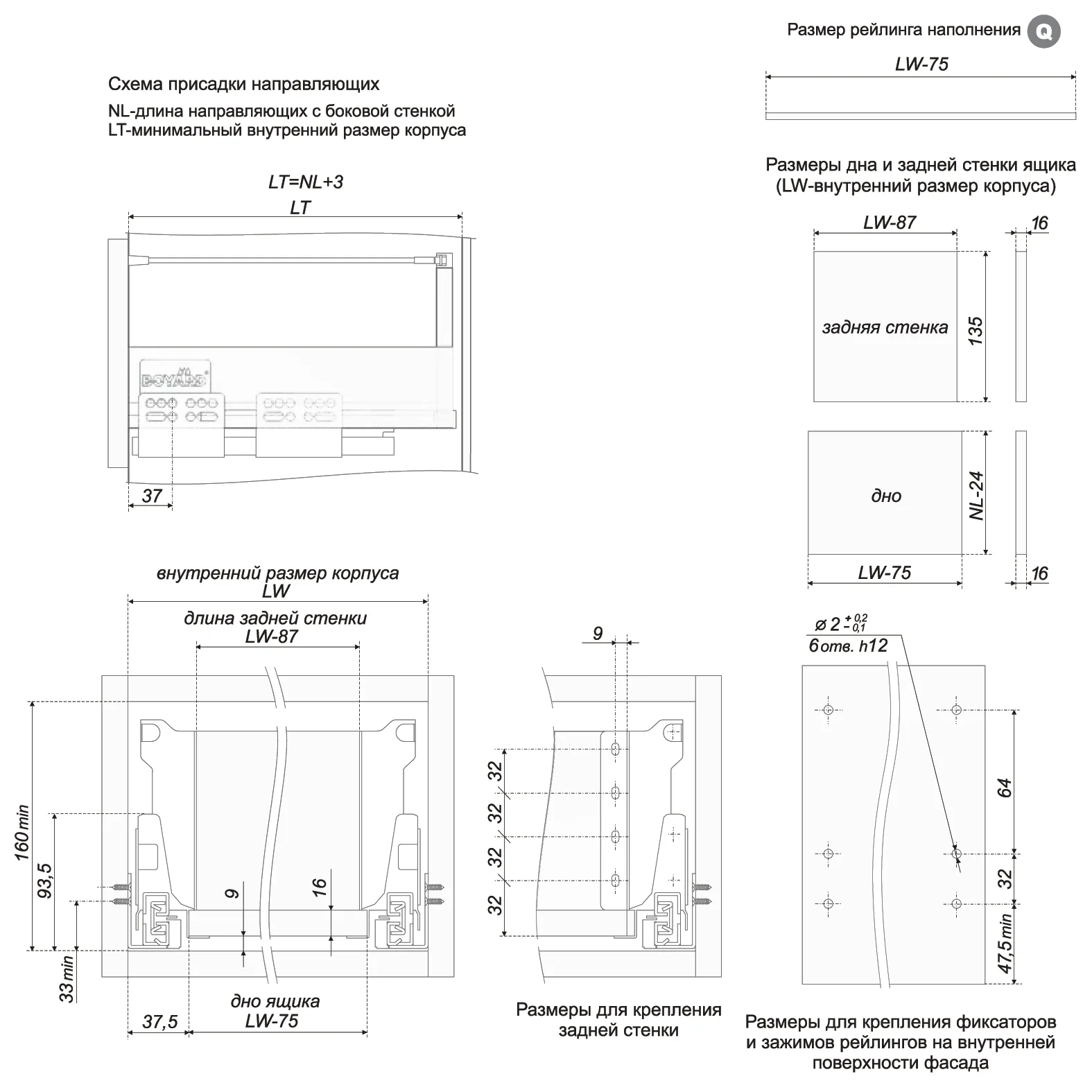 Рейлинг наполнения SBR02/GR/1100