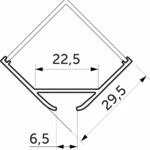 Профиль алюминиевый угловой/подвесной ORION-GREAT 3030Q с экраном квадрат, цвет алюминий, 2м, AKS