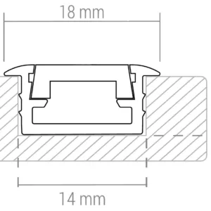 Профиль алюминиевый врезной Inline mini (Inside LED mini) 2м, HLT