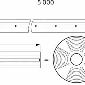 Гибкий неон - 9,6W/m, 24V, 8*16мм, 120 д/м, IP65, нейтральный белый (4000K) - 5м, AKS