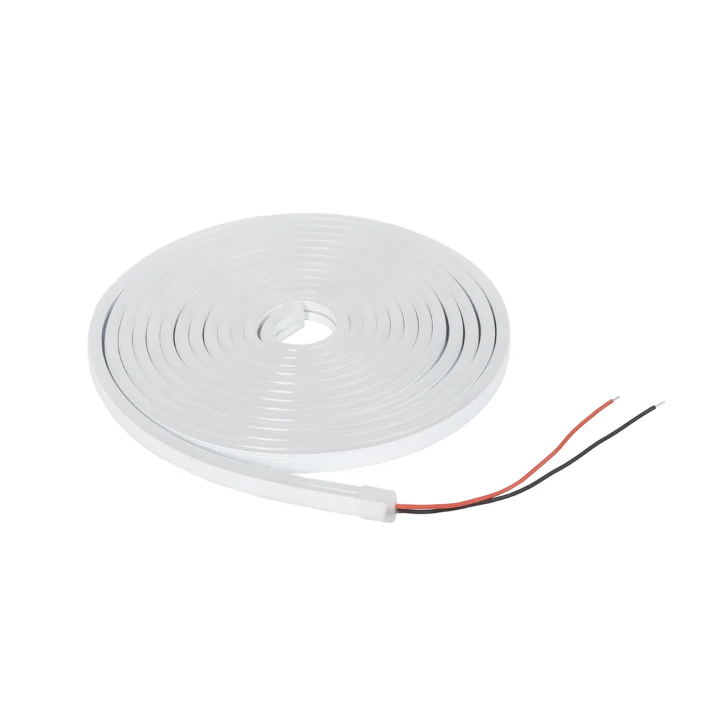 Гибкий неон - 9,6W/m, 24V, 8*16мм, 120 д/м, IP65, нейтральный белый (4000K) - 5м, AKS