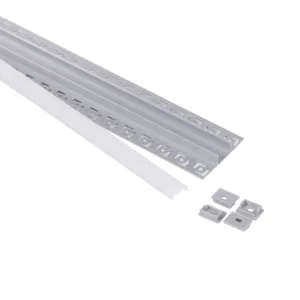 Профиль алюминиевый накладной в гипсокартон RIGEL-2013D, с экраном, цвет алюминий, 2м, AKS (в комплекте 4 заглушки)