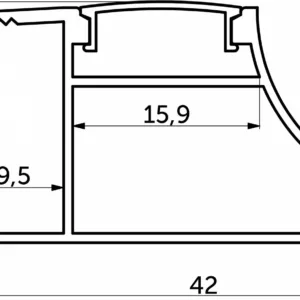 Профиль алюминиевый накладной/торцевой AVIOR, с экраном, цвет черный, 3м, AKS