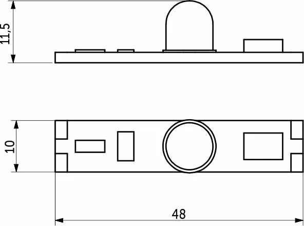 Выключатель встраиваемый в профиль, на движение (PIR), 12/24V, 60W/120W, AKS